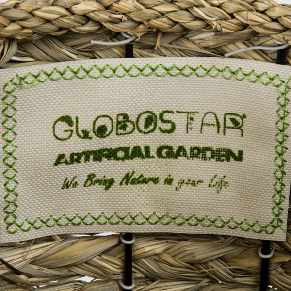 GloboStar® Artificial Garden SKOPELOS 20297 Διακοσμητικό Πλεκτό Καλάθι – Κασπώ Γλάστρα – Flower Pot Μπεζ με Καφέ Φ26cm x Υ44cm