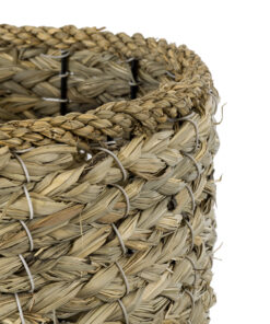 GloboStar® Artificial Garden SKOPELOS 20298 Διακοσμητικό Πλεκτό Καλάθι – Κασπώ Γλάστρα – Flower Pot Μπεζ με Καφέ Φ26cm x Υ55cm