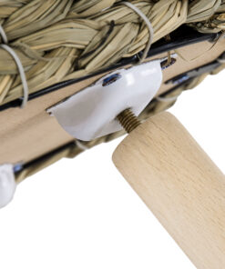 GloboStar® Artificial Garden SKOPELOS 20298 Διακοσμητικό Πλεκτό Καλάθι – Κασπώ Γλάστρα – Flower Pot Μπεζ με Καφέ Φ26cm x Υ55cm