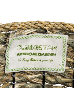 GloboStar® Artificial Garden SKOPELOS 20298 Διακοσμητικό Πλεκτό Καλάθι – Κασπώ Γλάστρα – Flower Pot Μπεζ με Καφέ Φ26cm x Υ55cm