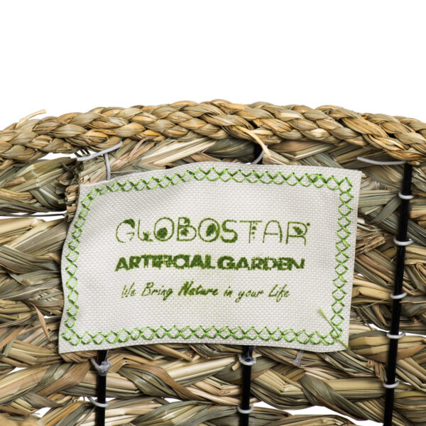 GloboStar® Artificial Garden SKOPELOS 20298 Διακοσμητικό Πλεκτό Καλάθι – Κασπώ Γλάστρα – Flower Pot Μπεζ με Καφέ Φ26cm x Υ55cm