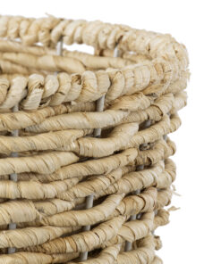 GloboStar® Artificial Garden LIMNOS 20299 Διακοσμητικό Πλεκτό Καλάθι – Κασπώ Γλάστρα – Flower Pot Μπεζ Φ26cm x Υ42cm