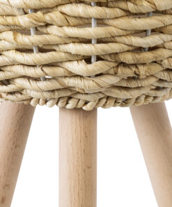 GloboStar® Artificial Garden LIMNOS 20299 Διακοσμητικό Πλεκτό Καλάθι – Κασπώ Γλάστρα – Flower Pot Μπεζ Φ26cm x Υ42cm