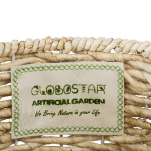 GloboStar® Artificial Garden LIMNOS 20299 Διακοσμητικό Πλεκτό Καλάθι – Κασπώ Γλάστρα – Flower Pot Μπεζ Φ26cm x Υ42cm