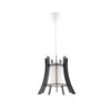 GloboStar® VIVIDUS 202-0029 Μοντέρνο Κρεμαστό Φωτιστικό Ανάρτηση Μονόφωτο 1 x E27 IP20 Μαύρο & Διάφανο Πλαστικό – Μ30 x Π30 x Υ70cm