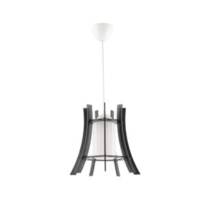 GloboStar® VIVIDUS 202-0029 Μοντέρνο Κρεμαστό Φωτιστικό Ανάρτηση Μονόφωτο 1 x E27 IP20 Μαύρο & Διάφανο Πλαστικό – Μ30 x Π30 x Υ70cm