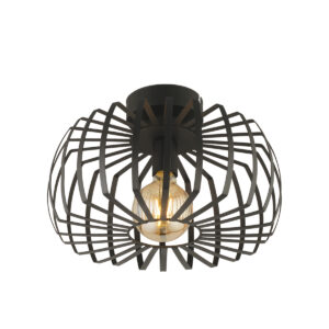 GloboStar® STAR 202-0054 Μοντέρνο Φωτιστικό Οροφής Πλέγμα Μονόφωτο 1 x E27 IP20 Μαύρο Μέταλλο – Μ40 x Π40 x Υ27cm