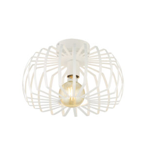 GloboStar® STAR 202-0055 Μοντέρνο Φωτιστικό Οροφής Πλέγμα Μονόφωτο 1 x E27 IP20 Λευκό Μέταλλο – Μ40 x Π40 x Υ27cm