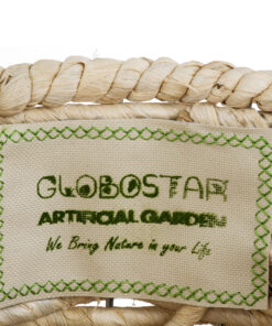 GloboStar® Artificial Garden LIMNOS 20300 Διακοσμητικό Πλεκτό Καλάθι – Κασπώ Γλάστρα – Flower Pot Μπεζ Φ26cm x Υ56cm