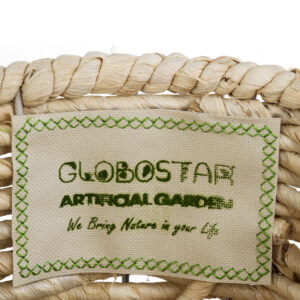 GloboStar® Artificial Garden LIMNOS 20300 Διακοσμητικό Πλεκτό Καλάθι – Κασπώ Γλάστρα – Flower Pot Μπεζ Φ26cm x Υ56cm