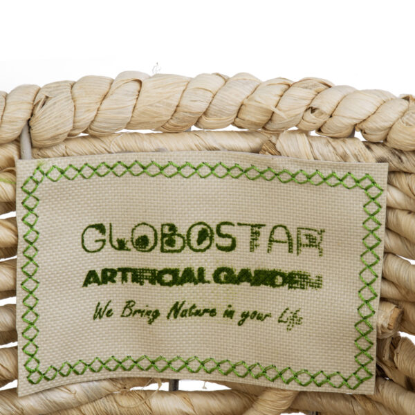 GloboStar® Artificial Garden LIMNOS 20300 Διακοσμητικό Πλεκτό Καλάθι – Κασπώ Γλάστρα – Flower Pot Μπεζ Φ26cm x Υ56cm