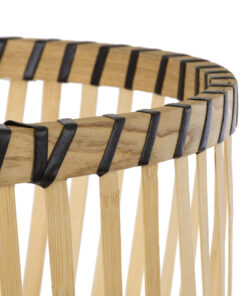 GloboStar® Artificial Garden FOLEGANDROS 20302 Διακοσμητικό Πλεκτό Καλάθι – Κασπώ Γλάστρα – Flower Pot Μπεζ με Καφέ Φ32cm x Υ59cm