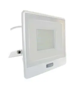 LED Προβολέας με Ανιχνευτή Κίνησης 50W V-TAC PRO Samsung Chip 100° 4000lm Λευκός με 1m καλώδιο IP65 Ψυχρό 6500K – 20303