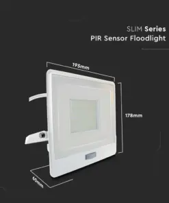 LED Προβολέας με Ανιχνευτή Κίνησης 50W V-TAC PRO Samsung Chip 100° 4000lm Λευκός με 1m καλώδιο IP65 Ψυχρό 6500K – 20303