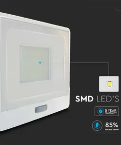LED Προβολέας με Ανιχνευτή Κίνησης 50W V-TAC PRO Samsung Chip 100° 4000lm Λευκός με 1m καλώδιο IP65 Ψυχρό 6500K – 20303