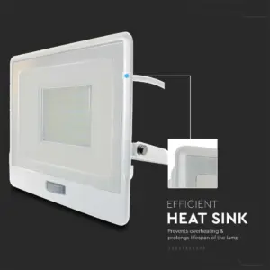 LED Προβολέας με Ανιχνευτή Κίνησης 50W V-TAC PRO Samsung Chip 100° 4000lm Λευκός με 1m καλώδιο IP65 Ψυχρό 6500K – 20303