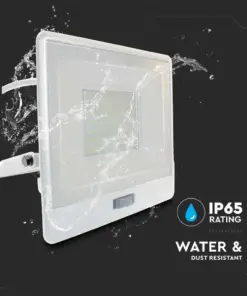 LED Προβολέας με Ανιχνευτή Κίνησης 50W V-TAC PRO Samsung Chip 100° 4000lm Λευκός με 1m καλώδιο IP65 Ψυχρό 6500K – 20303