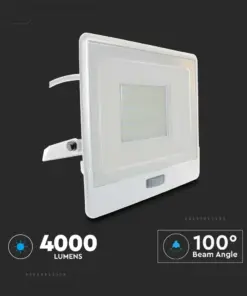 LED Προβολέας με Ανιχνευτή Κίνησης 50W V-TAC PRO Samsung Chip 100° 4000lm Λευκός με 1m καλώδιο IP65 Ψυχρό 6500K – 20303