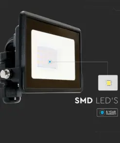 LED Προβολέας 10W V-TAC PRO Samsung Chip Μαύρος 100° 735lm Αδιάβροχος IP65 Θερμό 3000K – 20304