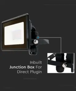 LED Προβολέας 10W V-TAC PRO Samsung Chip Μαύρος 100° 735lm Αδιάβροχος IP65 Θερμό 3000K – 20304