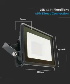 LED Προβολέας 20W V-TAC PRO Samsung Chip Μαύρος 100° 1510lm Αδιάβροχος IP65 Θερμό 3000K – 20307