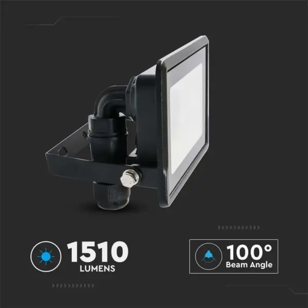 LED Προβολέας 30W V-TAC PRO Samsung Chip Μαύρος 100° 3240lm Αδιάβροχος IP65 Θερμό 3000K – 20310