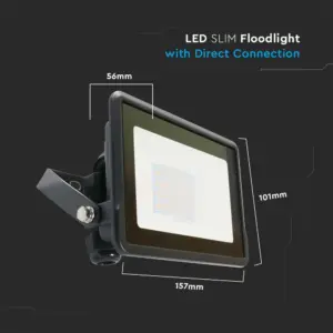LED Προβολέας 30W V-TAC PRO Samsung Chip Μαύρος 100° 3240lm Αδιάβροχος IP65 Θερμό 3000K – 20310