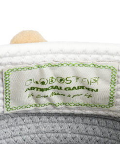 GloboStar® Artificial Garden KYTHNOS 20312 Διακοσμητικό Πλεκτό Καλάθι – Κασπώ Γλάστρα – Flower Pot Γκρι με Λευκό Φ20cm x Υ18cm