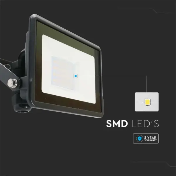 LED Προβολέας 50W V-TAC PRO Samsung Chip Μαύρος 100° 4000lm Αδιάβροχος IP65 Θερμό 3000K – 20313