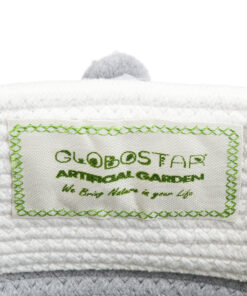 GloboStar® Artificial Garden KYTHNOS 20313 Διακοσμητικό Πλεκτό Καλάθι – Κασπώ Γλάστρα – Flower Pot Γκρι με Λευκό Φ25cm x Υ24cm