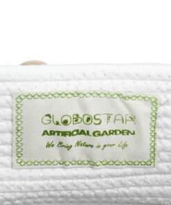 GloboStar® Artificial Garden KYTHNOS 20314 Διακοσμητικό Πλεκτό Καλάθι – Κασπώ Γλάστρα – Flower Pot Γκρι με Λευκό Φ29cm x Υ28cm