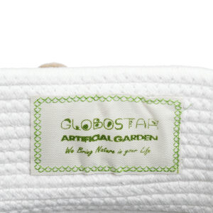 GloboStar® Artificial Garden KYTHNOS 20314 Διακοσμητικό Πλεκτό Καλάθι – Κασπώ Γλάστρα – Flower Pot Γκρι με Λευκό Φ29cm x Υ28cm