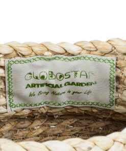 GloboStar® Artificial Garden ANDROS 20315 Διακοσμητικό Πλεκτό Καλάθι – Κασπώ Γλάστρα – Flower Pot Καφέ με Μπεζ Φ18cm x Υ21cm