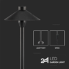 LED Φωτιστικό Καρφί Κήπου Μαύρο 7W V-TAC PRO Samsung Chip IP65 Θερμό 3000K – 20316