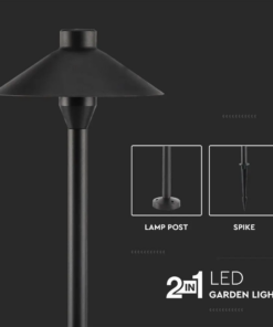 LED Φωτιστικό Καρφί Κήπου Μαύρο 7W V-TAC PRO Samsung Chip IP65 Θερμό 3000K – 20316
