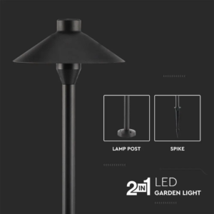 LED Φωτιστικό Καρφί Κήπου Μαύρο 7W V-TAC PRO Samsung Chip IP65 Θερμό 3000K – 20316