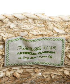 GloboStar® Artificial Garden ANDROS 20317 Διακοσμητικό Πλεκτό Καλάθι – Κασπώ Γλάστρα – Flower Pot Καφέ με Μπεζ Φ29cm x Υ30cm