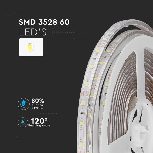 LED Ταινία 5W V-TAC Dimmable 420lm/m Αδιάβροχη IP65 Μπλε 5 Μέτρα – 212035