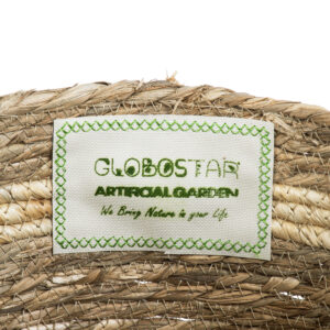 GloboStar® Artificial Garden NAXOS 20333 Διακοσμητικό Πλεκτό Καλάθι – Κασπώ Γλάστρα – Flower Pot Μπεζ με Καφέ Φ30cm x Υ26cm