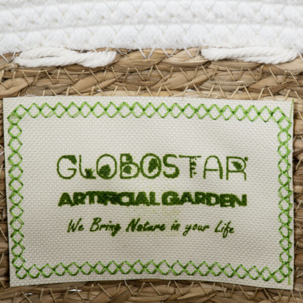 GloboStar® Artificial Garden SARDINIA 20335 ΣΕΤ 3 Διακοσμητικά Πλεκτά Καλάθια – Κασπώ Γλάστρες – Flower Pots Μπεζ με Μακραμέ A:Φ25cm x Υ20cm B:Φ30cm x Υ27cm C:Φ35cm x Υ30cm