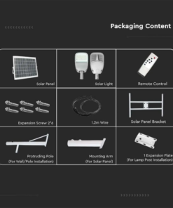 LED Ηλιακό Φωτιστικό Δρόμου 50W V-TAC PRO Samsung Chip 120° 3000lm Γκρι IP65 Ψυχρό 6400K για Ιστό & Τοίχο με Τηλεχειριστήριο – 20341