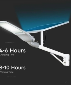 LED Ηλιακό Φωτιστικό Δρόμου 50W V-TAC PRO Samsung Chip 120° 3000lm Γκρι IP65 Ψυχρό 6400K για Ιστό & Τοίχο με Τηλεχειριστήριο – 20341