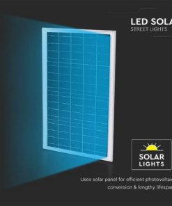 LED Ηλιακό Φωτιστικό Δρόμου 50W V-TAC PRO Samsung Chip 120° 3000lm Γκρι IP65 Ψυχρό 6400K για Ιστό & Τοίχο με Τηλεχειριστήριο – 20341