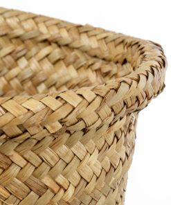 GloboStar® Artificial Garden CECILIA 20342 Διακοσμητικό Ψάθινο Καλάθι – Κασπώ Γλάστρα – Flower Pot Μπεζ Φ24cm x Υ24cm