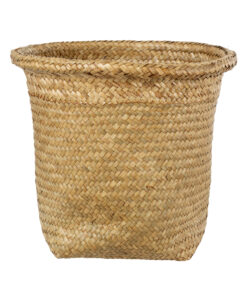 GloboStar® Artificial Garden CECILIA 20343 Διακοσμητικό Ψάθινο Καλάθι – Κασπώ Γλάστρα – Flower Pot Μπεζ Φ26cm x Υ26cm