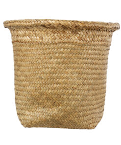 GloboStar® Artificial Garden CECILIA 20343 Διακοσμητικό Ψάθινο Καλάθι – Κασπώ Γλάστρα – Flower Pot Μπεζ Φ26cm x Υ26cm