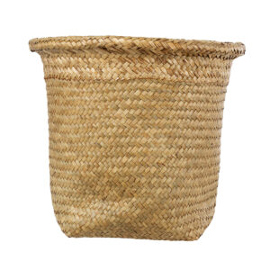 GloboStar® Artificial Garden CECILIA 20343 Διακοσμητικό Ψάθινο Καλάθι – Κασπώ Γλάστρα – Flower Pot Μπεζ Φ26cm x Υ26cm