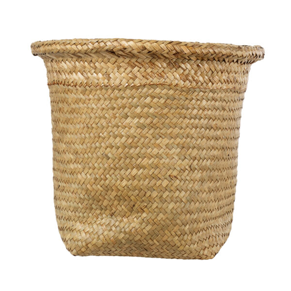 GloboStar® Artificial Garden CECILIA 20343 Διακοσμητικό Ψάθινο Καλάθι – Κασπώ Γλάστρα – Flower Pot Μπεζ Φ26cm x Υ26cm