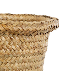 GloboStar® Artificial Garden CECILIA 20343 Διακοσμητικό Ψάθινο Καλάθι – Κασπώ Γλάστρα – Flower Pot Μπεζ Φ26cm x Υ26cm