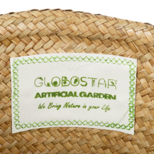 GloboStar® Artificial Garden CECILIA 20343 Διακοσμητικό Ψάθινο Καλάθι – Κασπώ Γλάστρα – Flower Pot Μπεζ Φ26cm x Υ26cm
